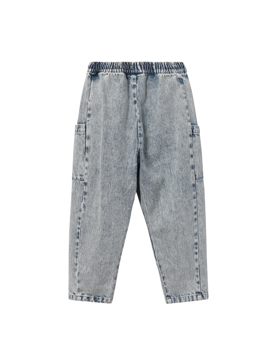 vintage wash denim kit pocket pants