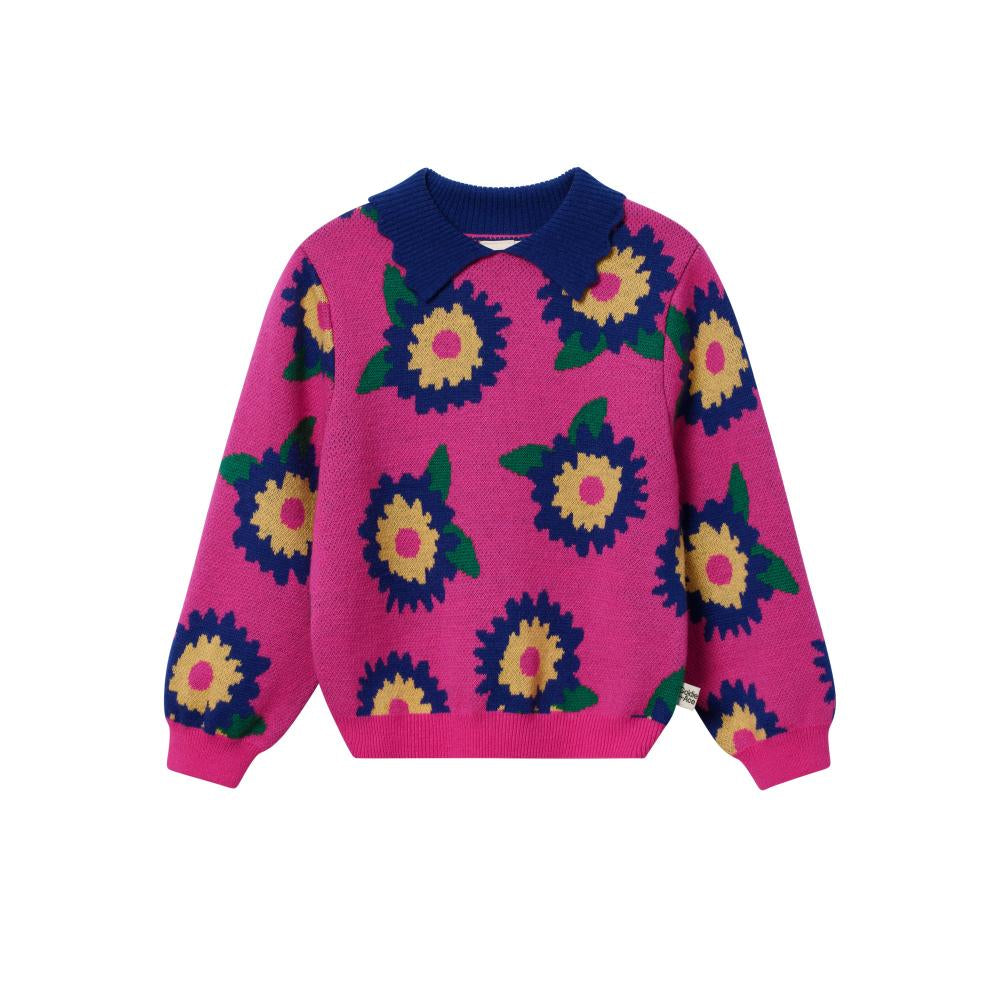 daisy knit collar sweater