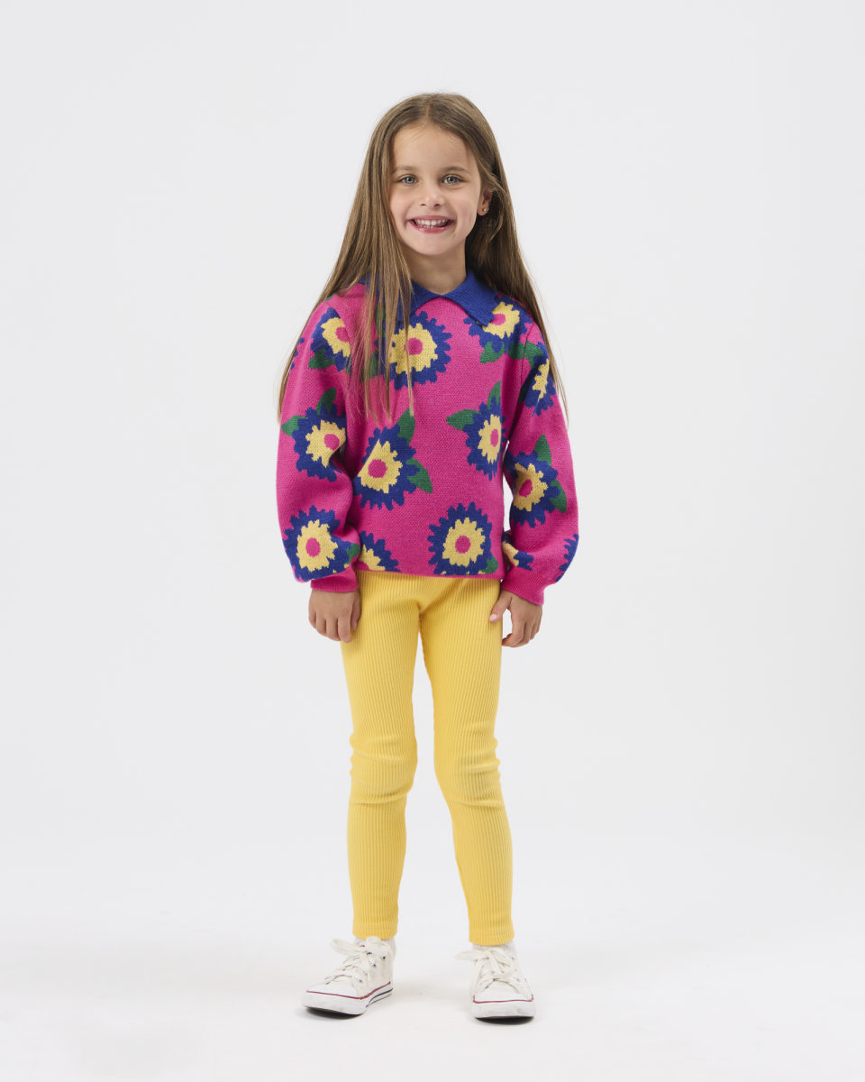 daisy knit collar sweater