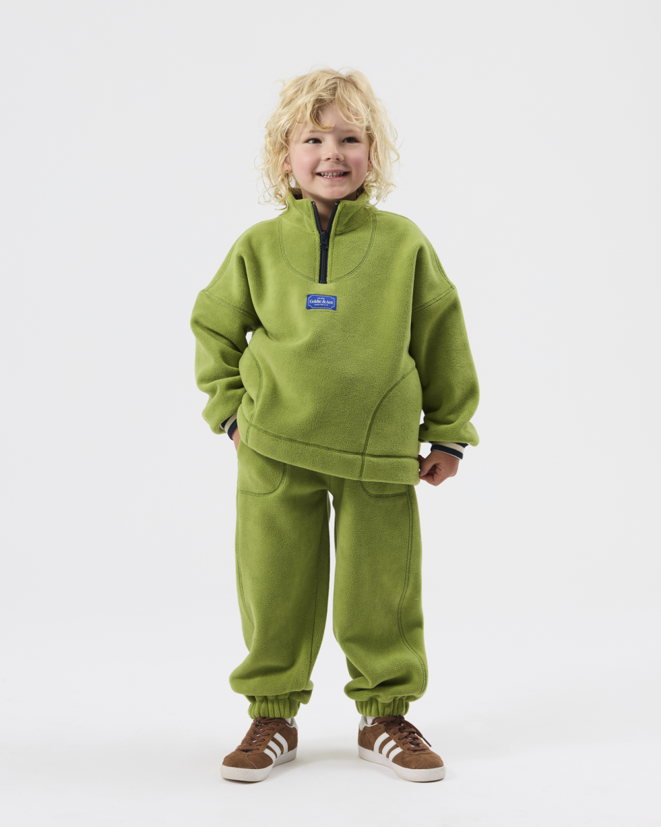 quarter zip green polar fleece