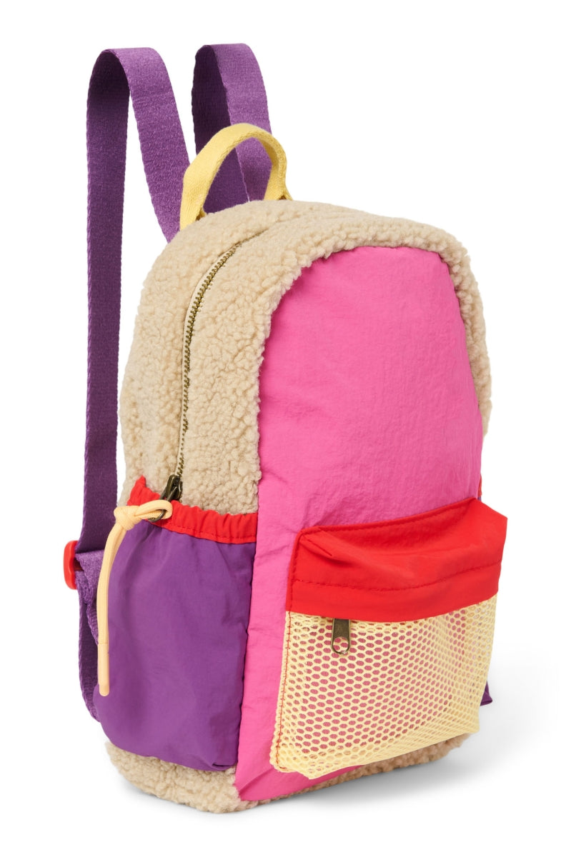 mini rugzak - patchwork - bright pink