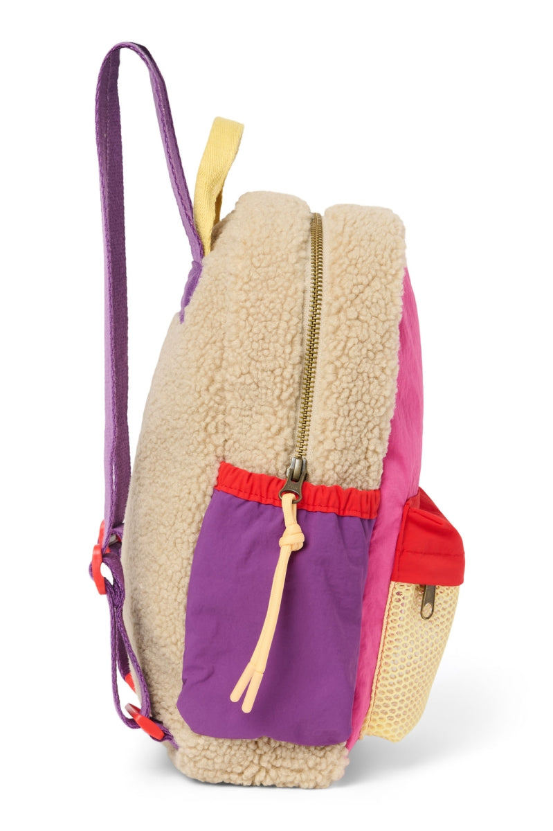 mini rugzak - patchwork - bright pink