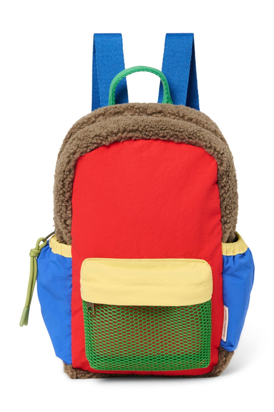 mini rugzak - patchwork - fiery red