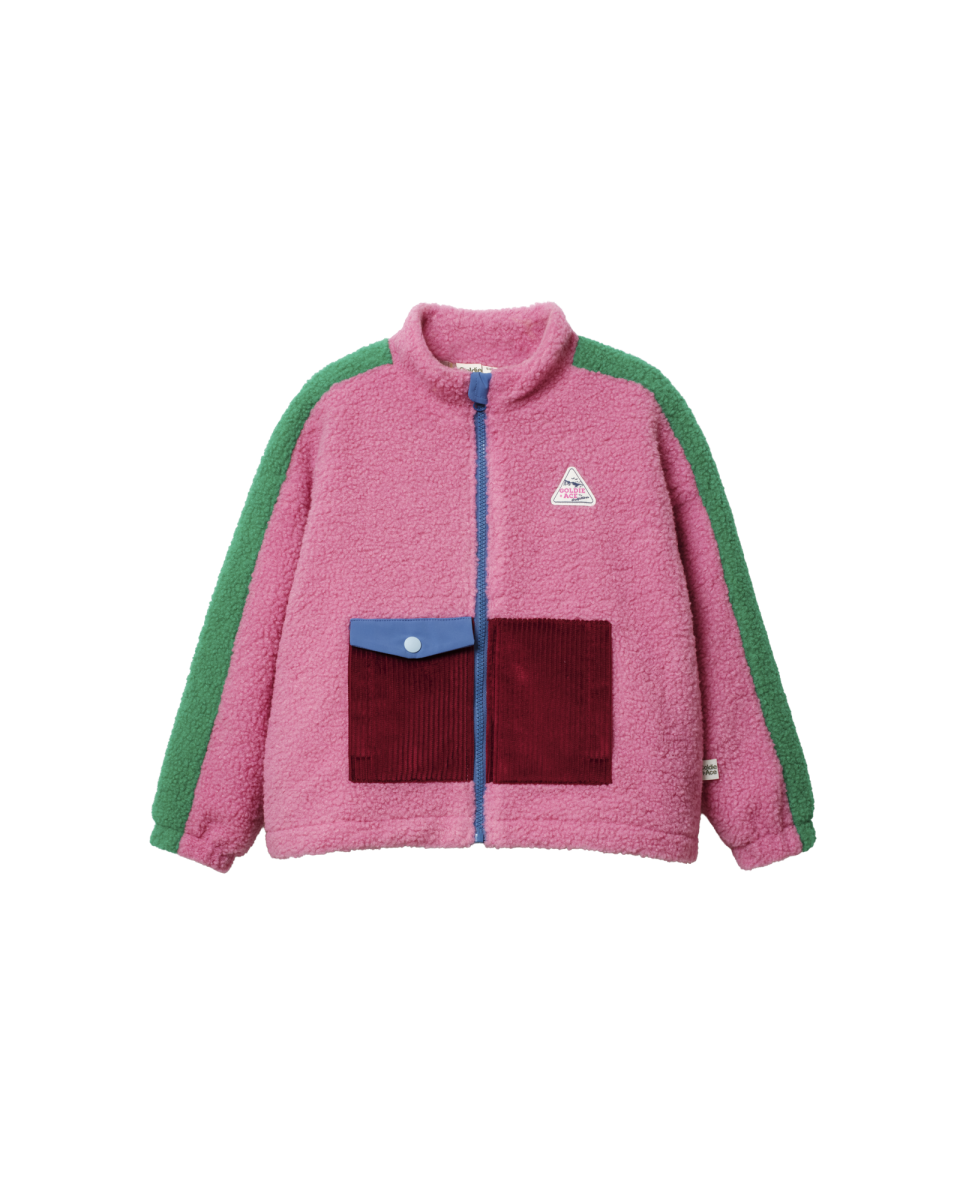 retro pink teddy jacket