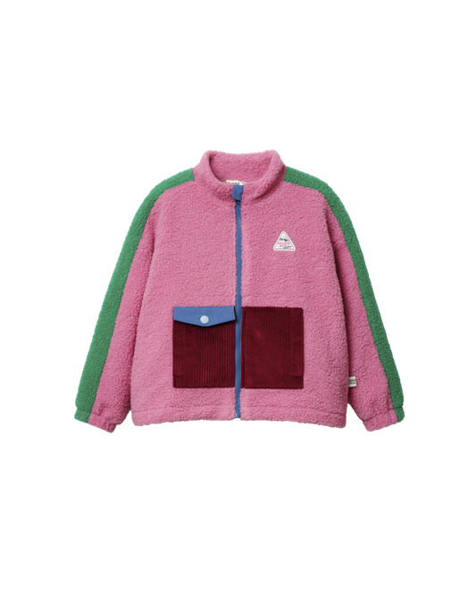 retro pink teddy jacket