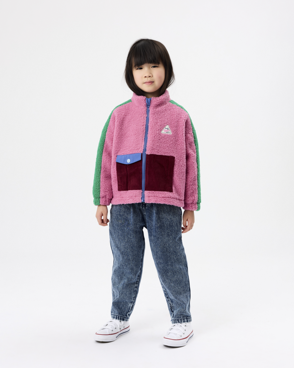 retro pink teddy jacket
