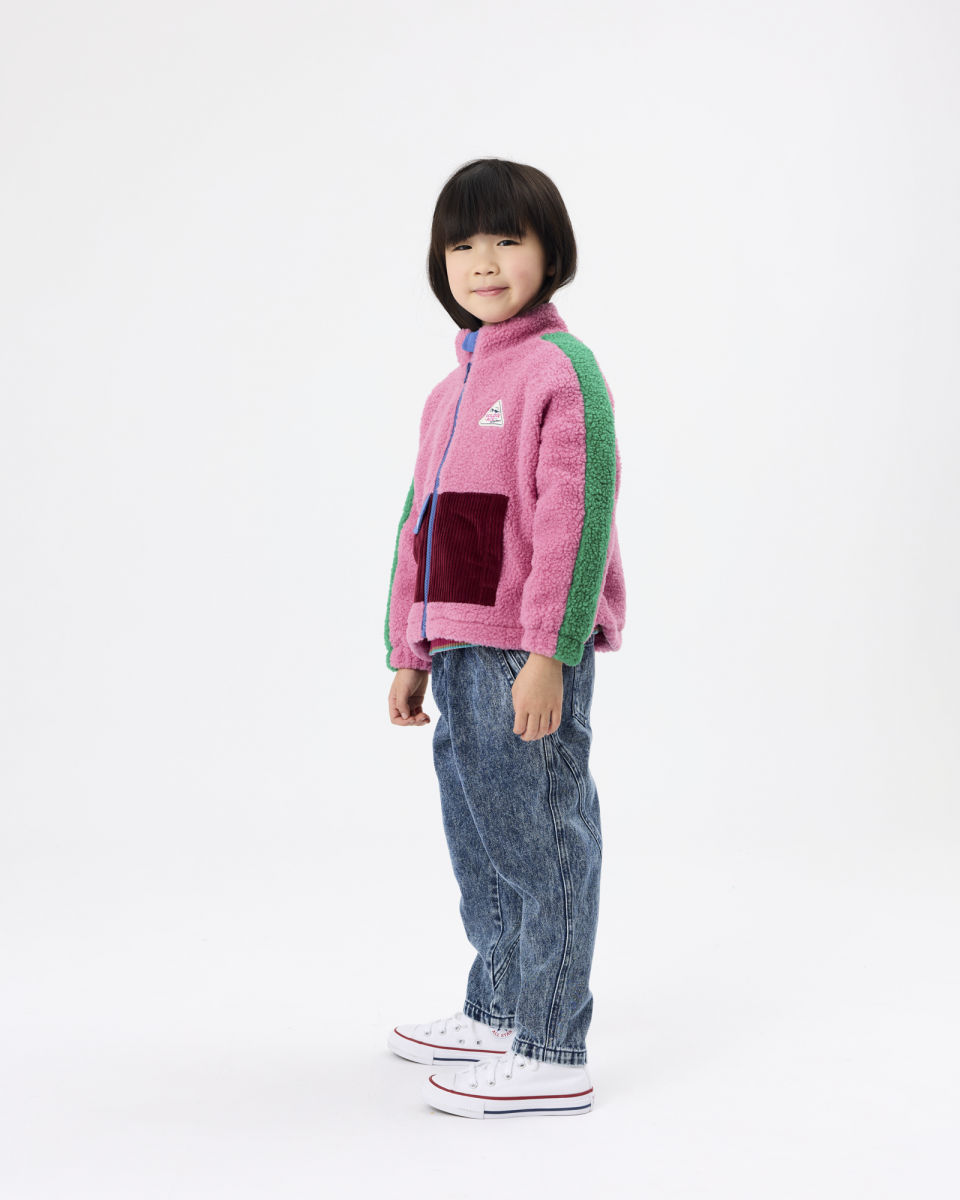 retro pink teddy jacket