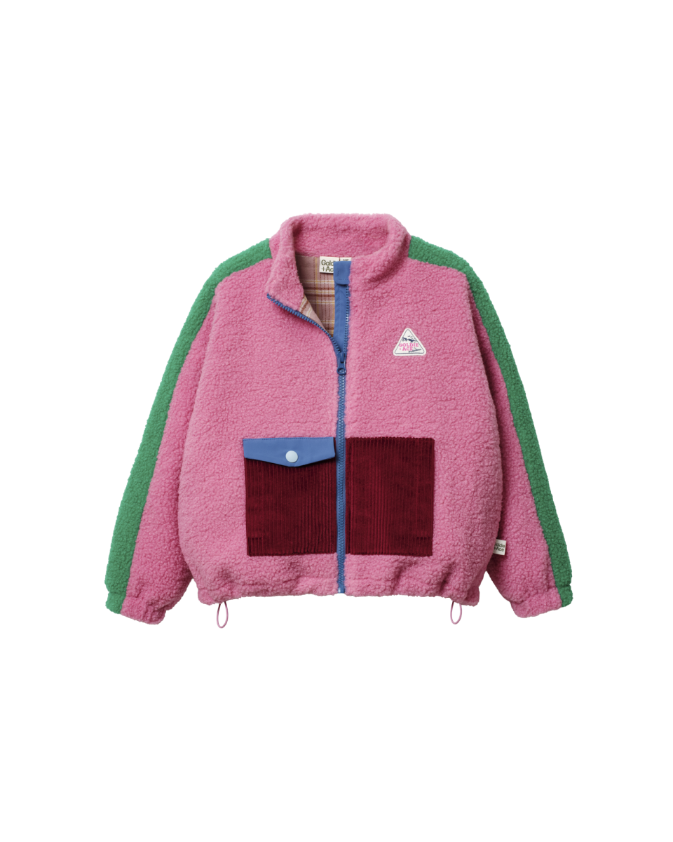retro pink teddy jacket