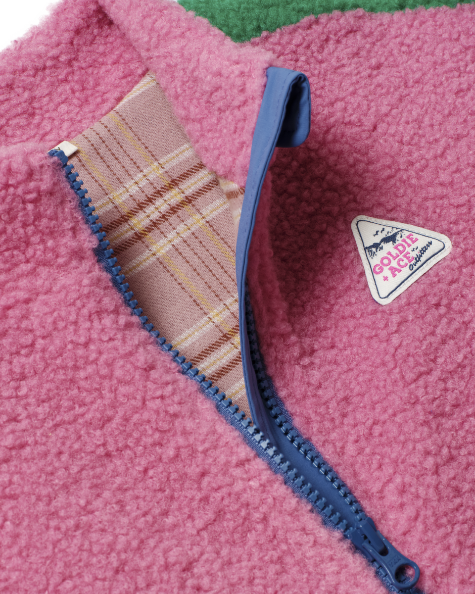 retro pink teddy jacket