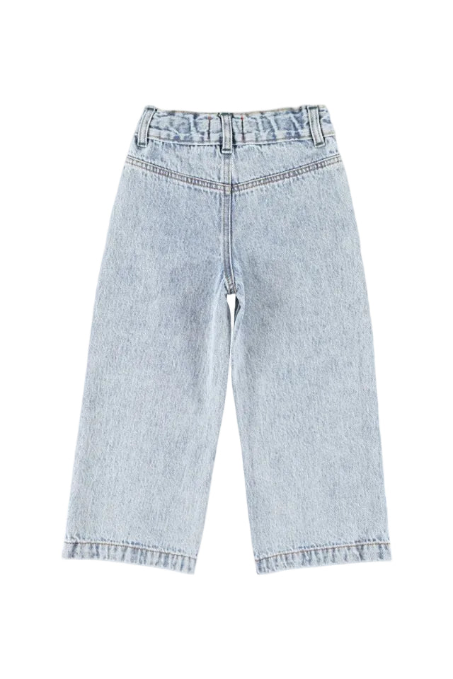 flare jeans trousers - fadded light blue denim