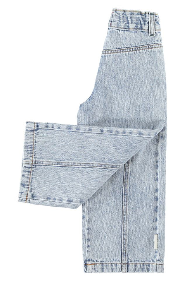 flare jeans trousers - fadded light blue denim