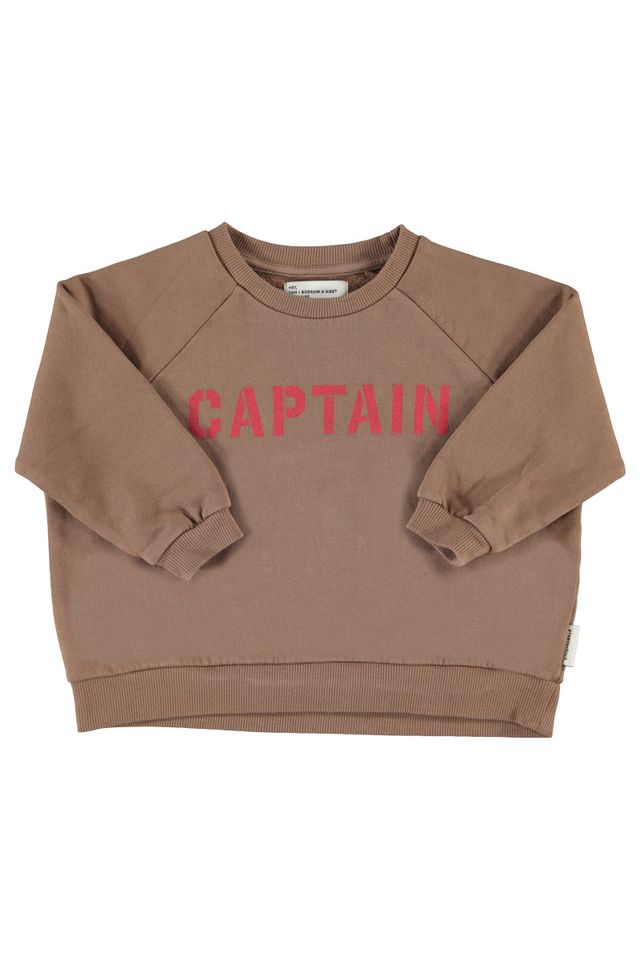 sweatshirt - brown captain print