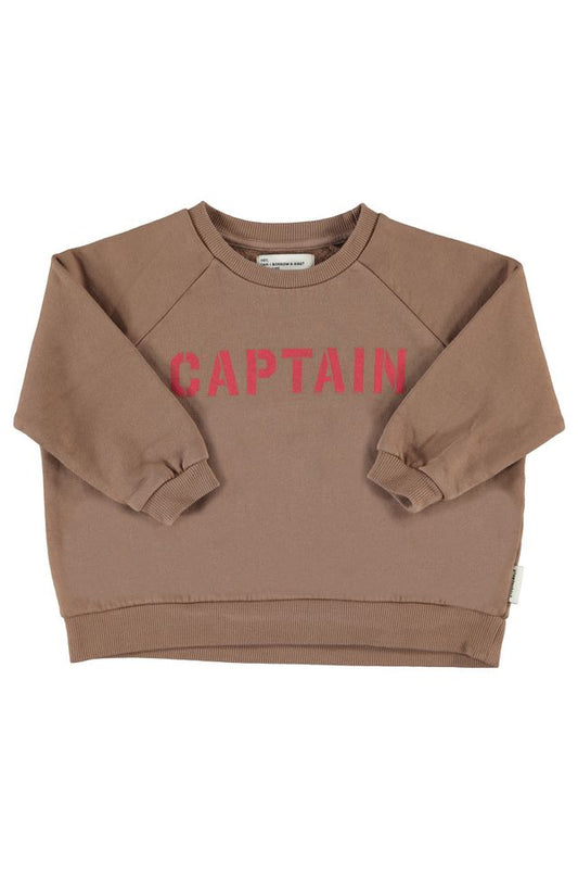 sweatshirt - brown captain print