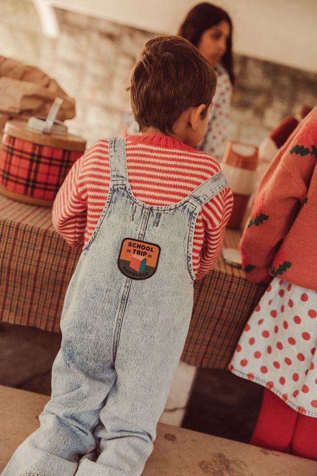 knitted sweater - red & ecru stripes