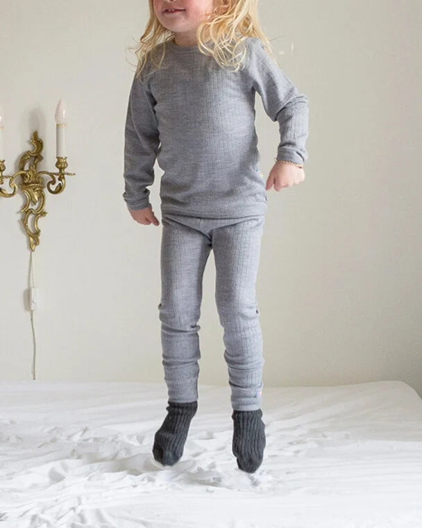 legging - grey melange - 100% wol