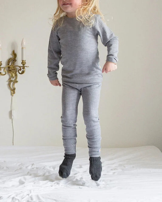legging - grey melange - 100% wol