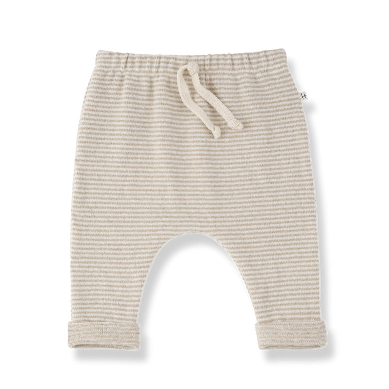 antony soft striped fleece pants - beige