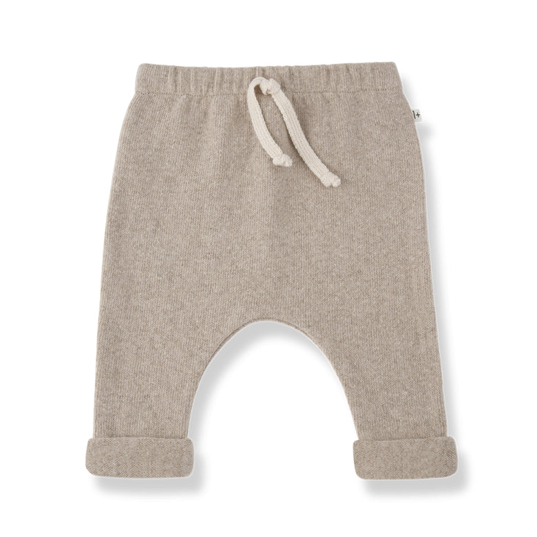 alain soft fleece pants - beige