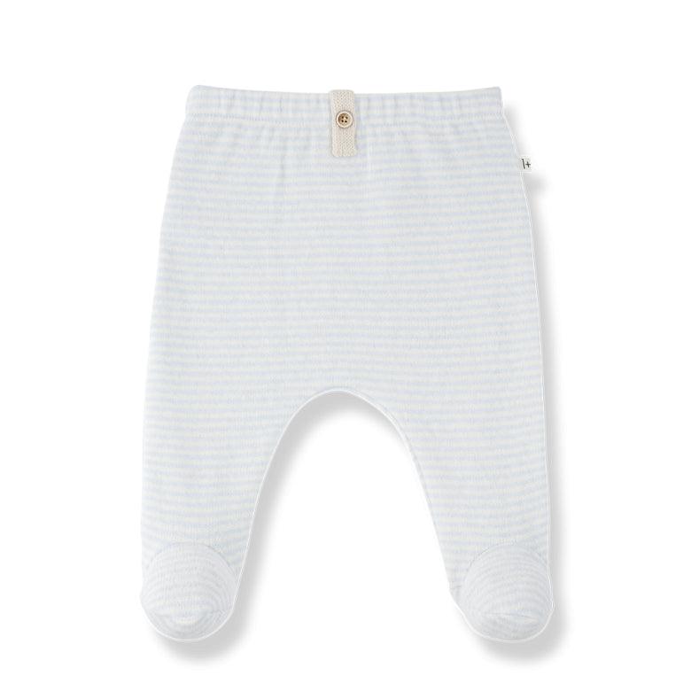 arras soft striped legging with feet - ciel