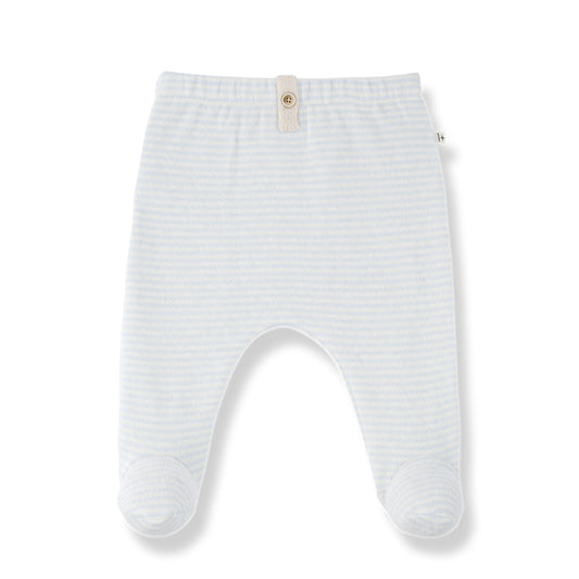 arras soft striped legging with feet - ciel