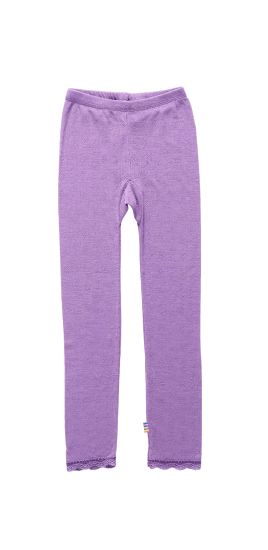 legging pointelle - paars - wol/zijde