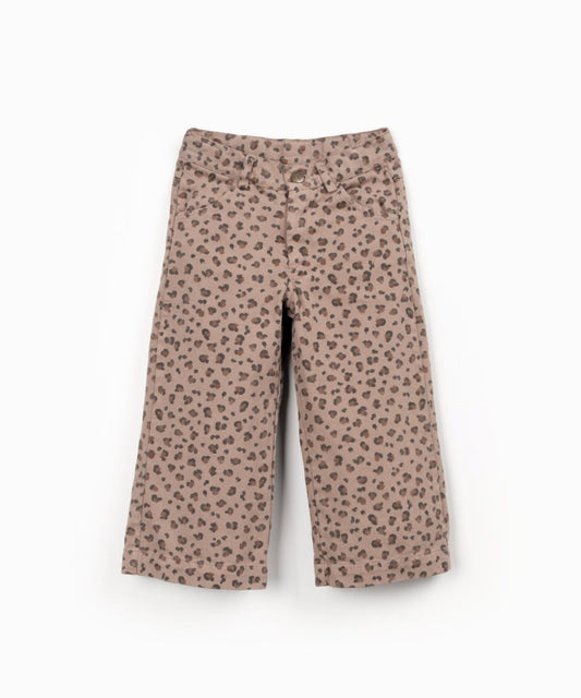 printed twill trousers - kids - leopard