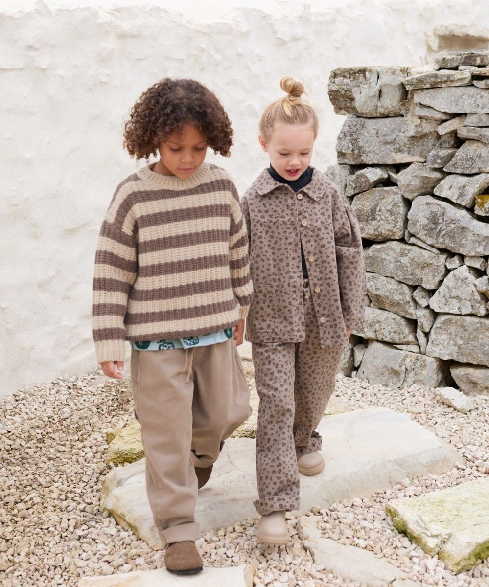 printed twill trousers - kids - leopard