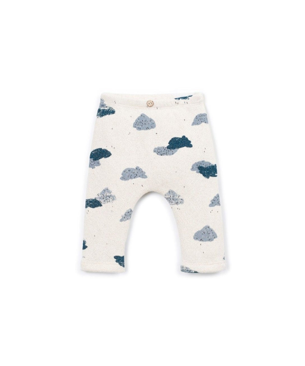 printed jersey trousers - baby - clouds detail
