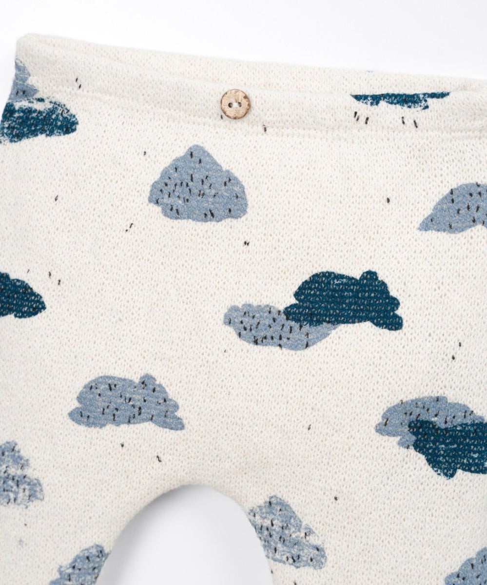 printed jersey trousers - baby - clouds detail