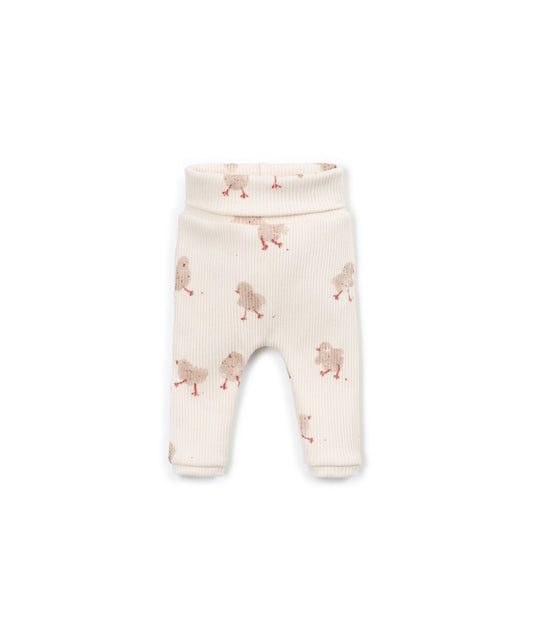 printed rib legging - chicks