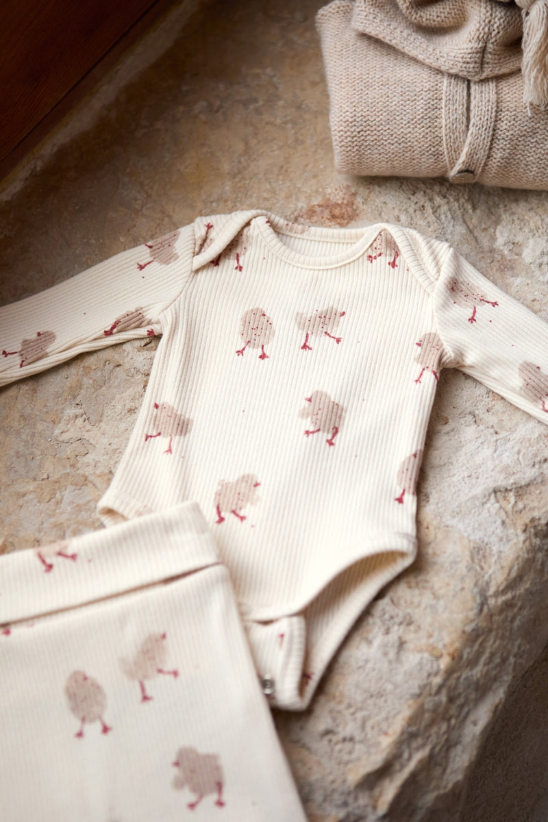 printed rib legging - chicks