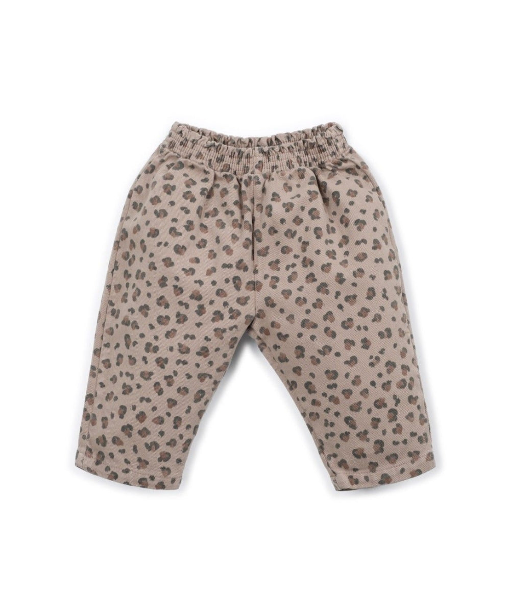 printed twill trousers - leopard