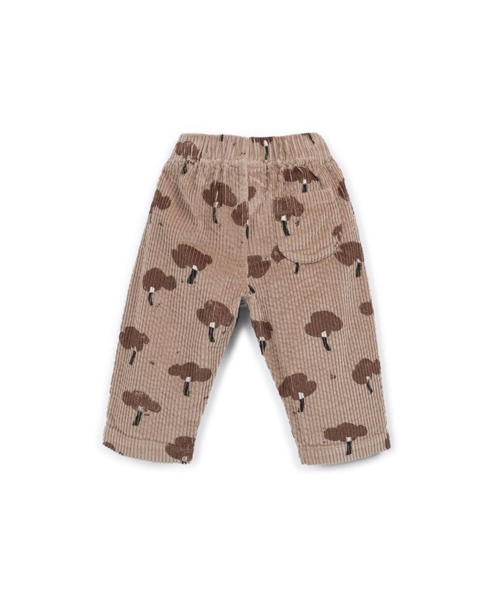 printed corduroy trousers - drawing