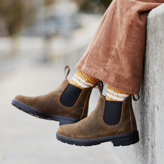 blundstone boots kids - suede brown