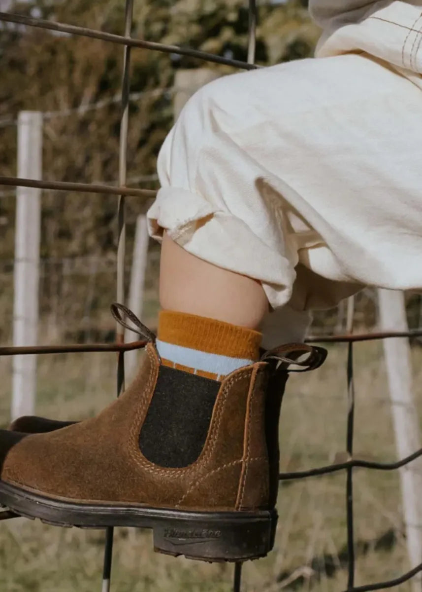 blundstone boots kids - suede brown