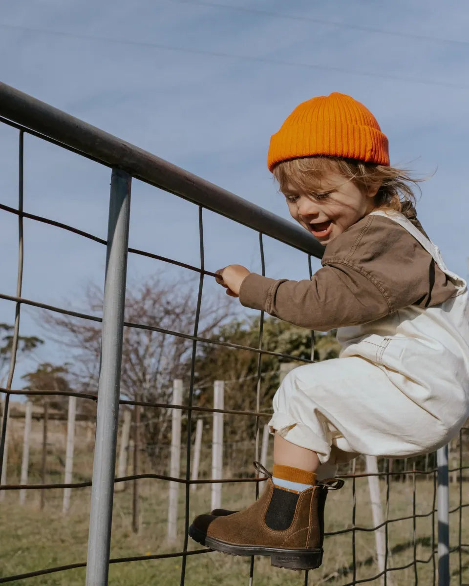 blundstone boots kids - suede brown