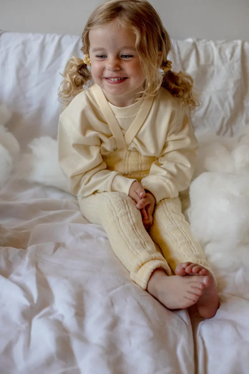 footless granny cotton tights - lemon icing