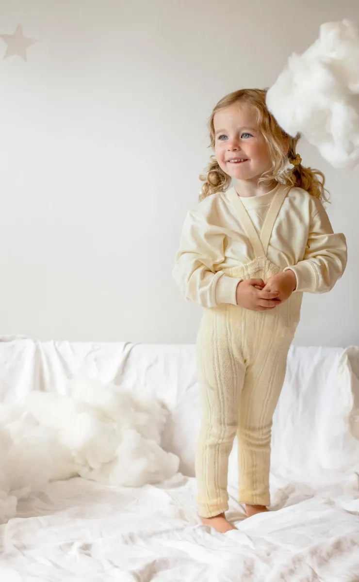 footless granny cotton tights - lemon icing