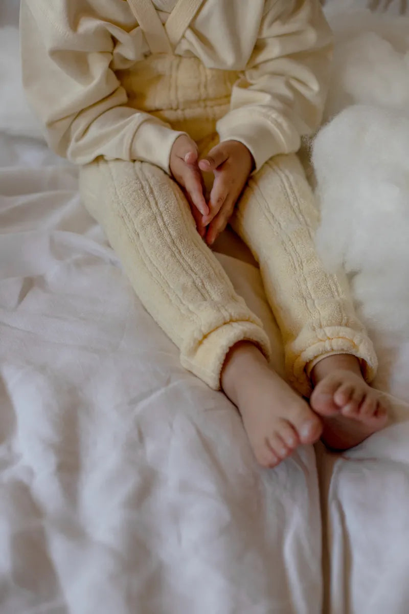 footless granny cotton tights - lemon icing