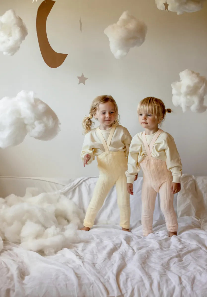 footless granny cotton tights - lemon icing