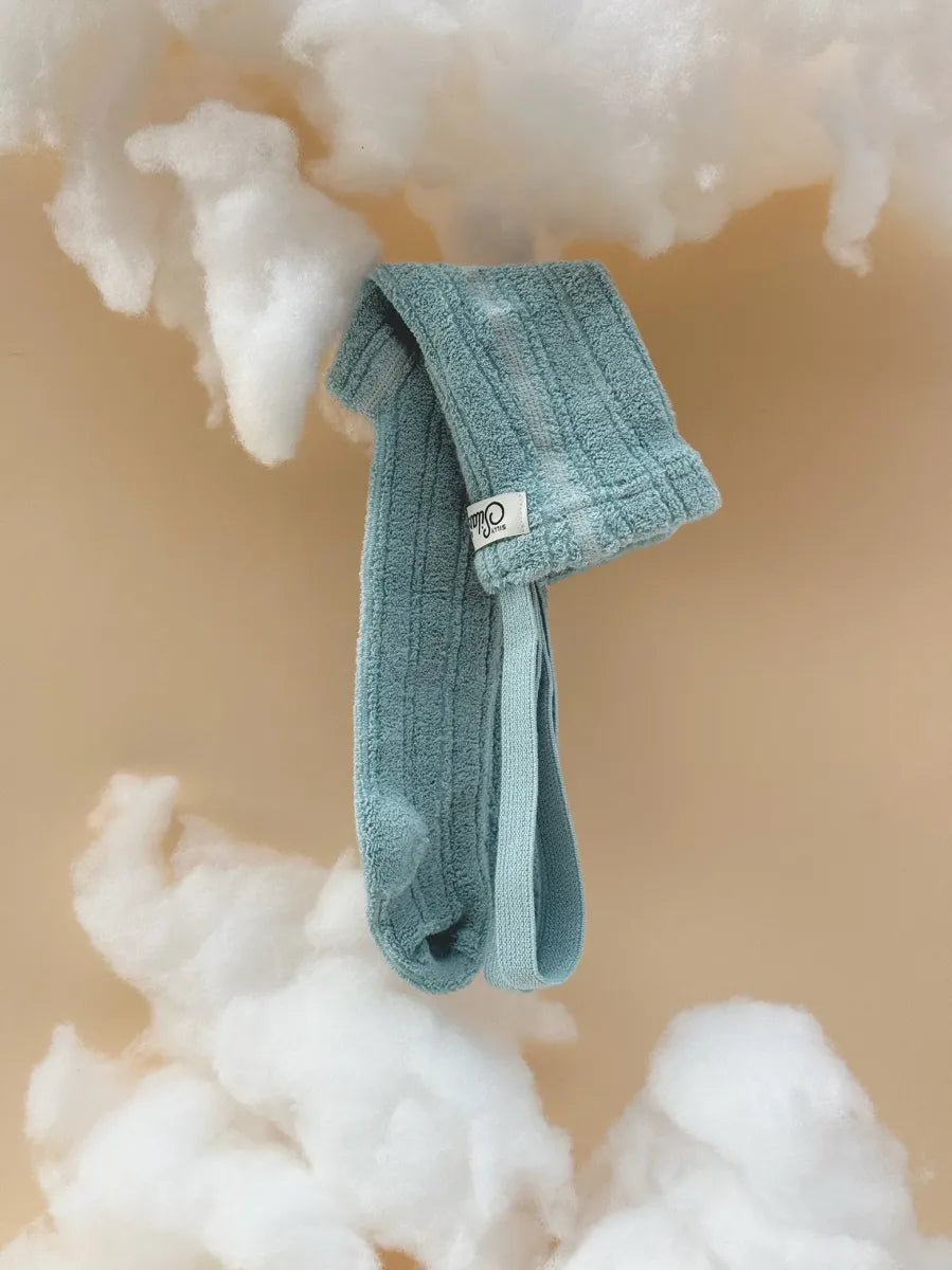 footled granny cotton tights - misty blue