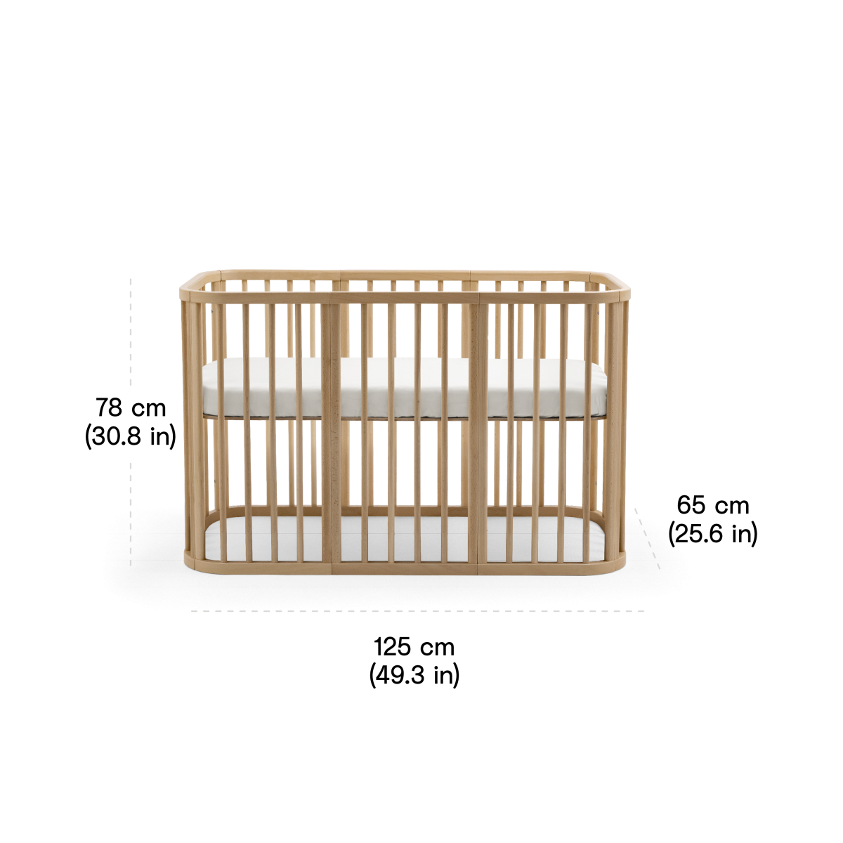 nighti bed - natural - 3 in 1 veranderbaar kinderbed
