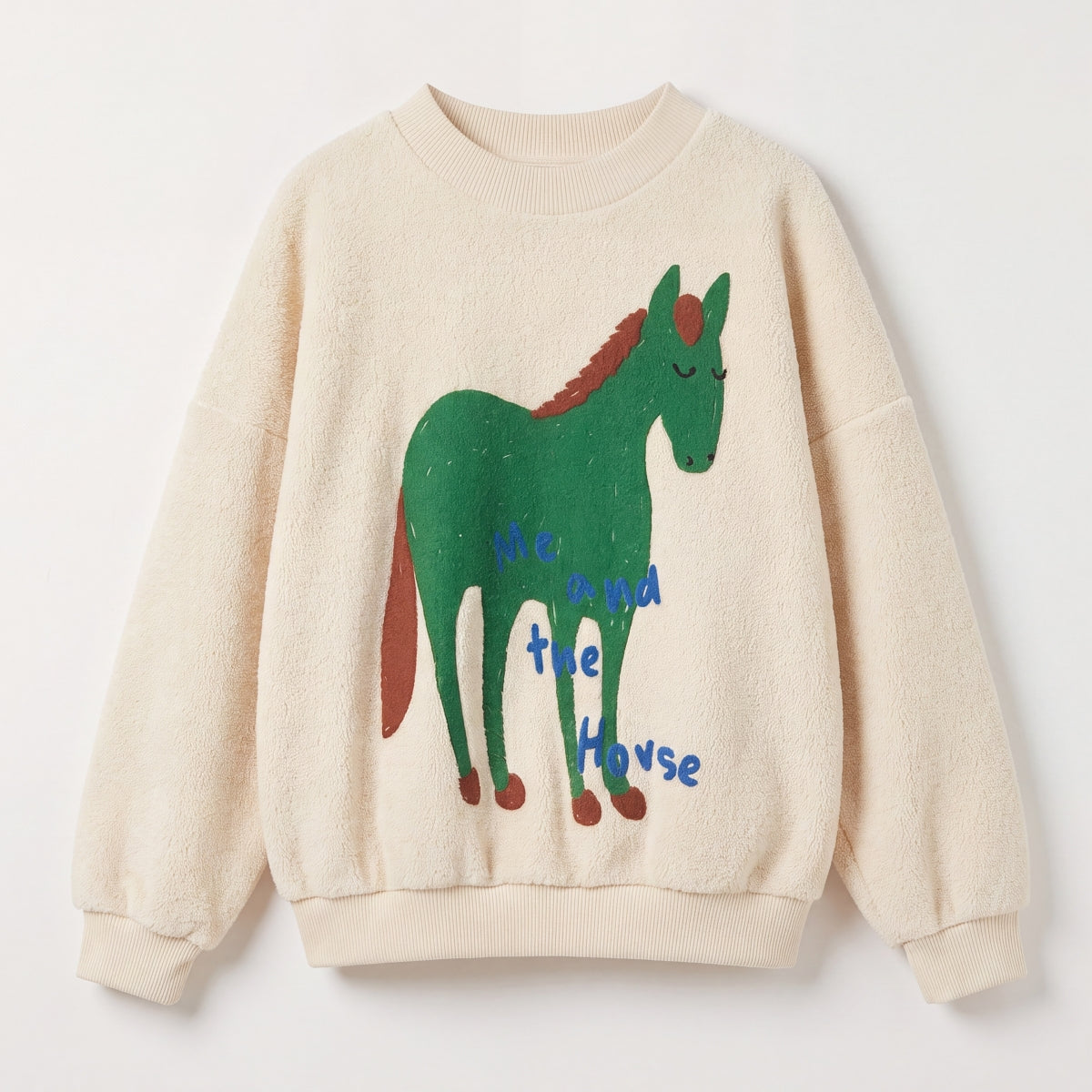 teddy sweatshirt - me and the horse - cream