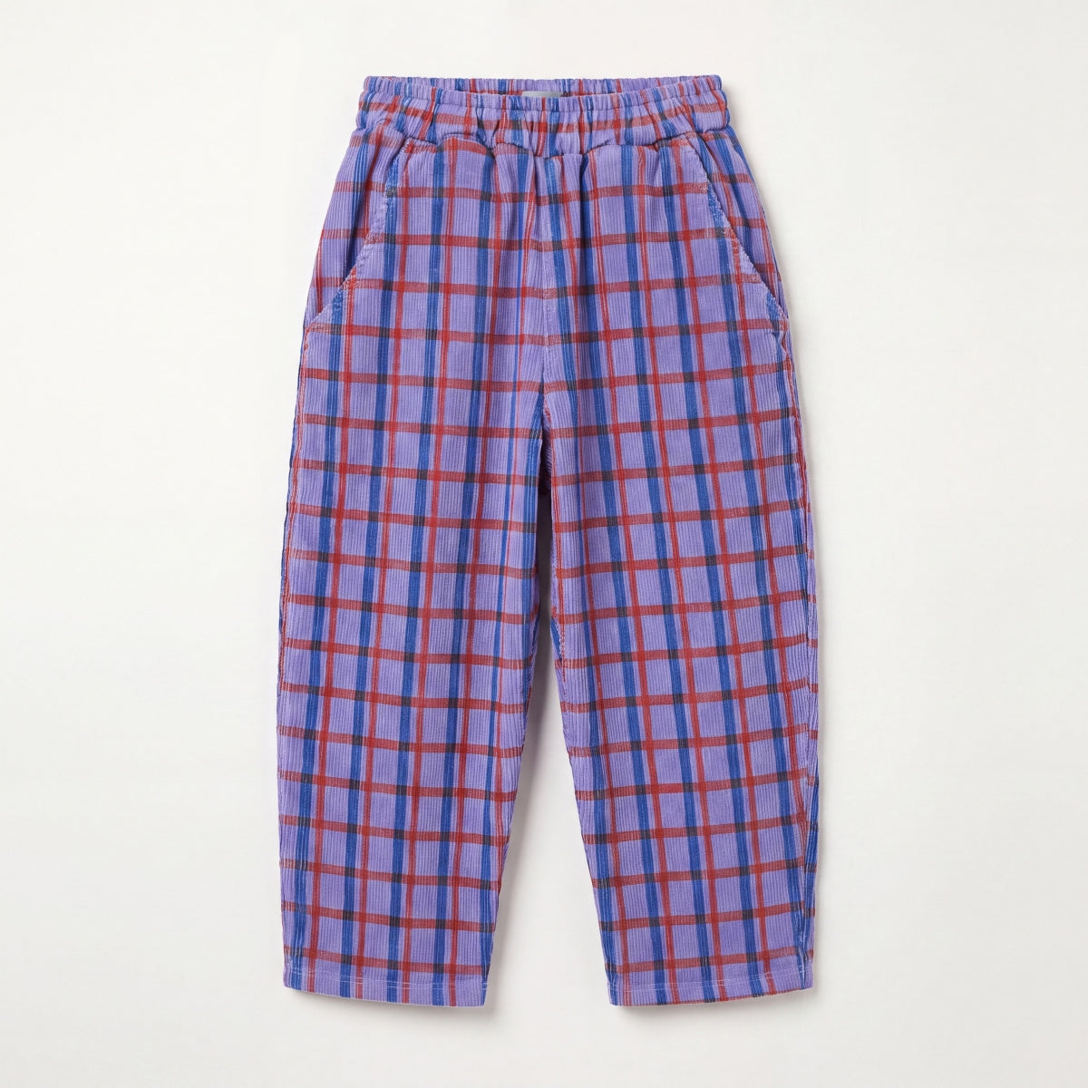 corduroy pants - checks - lavender
