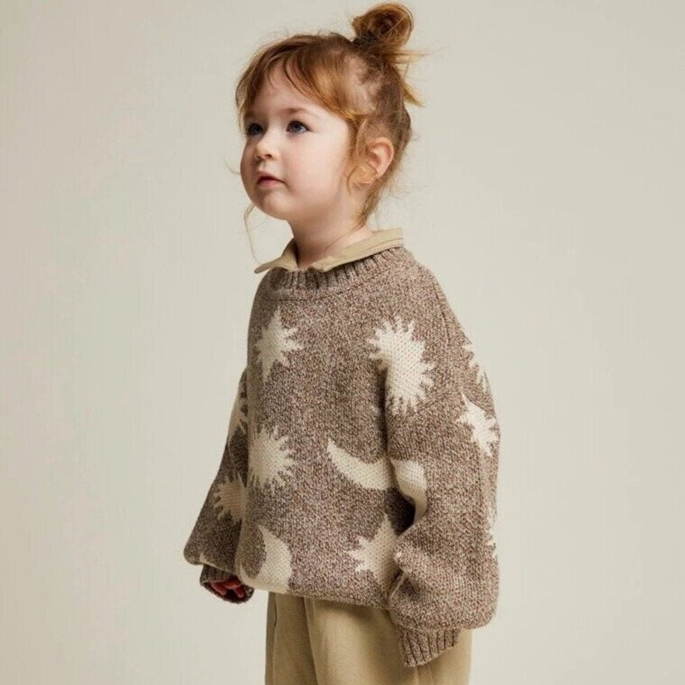 cozmo moon star knit sweater - mushroom