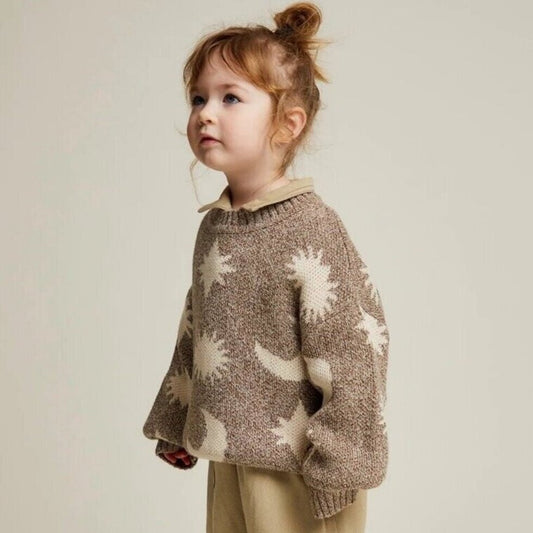 cozmo moon star knit sweater - mushroom