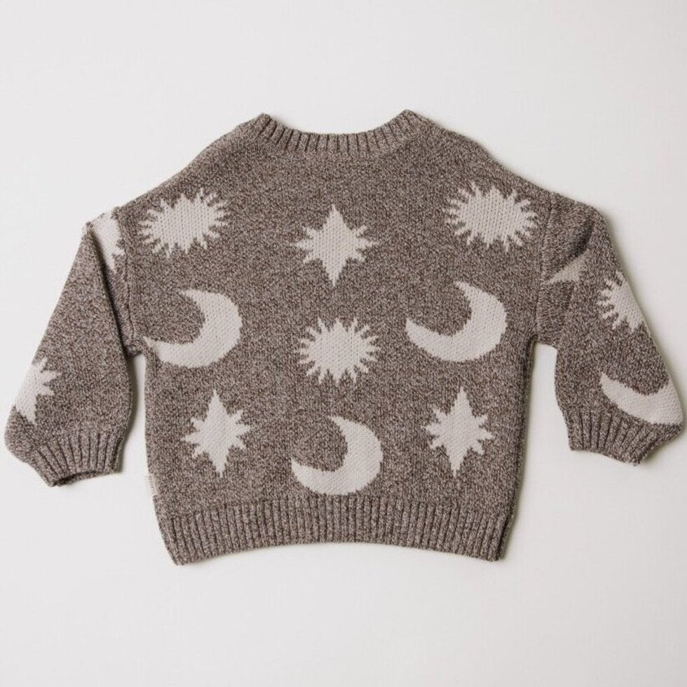 cozmo moon star knit sweater - mushroom