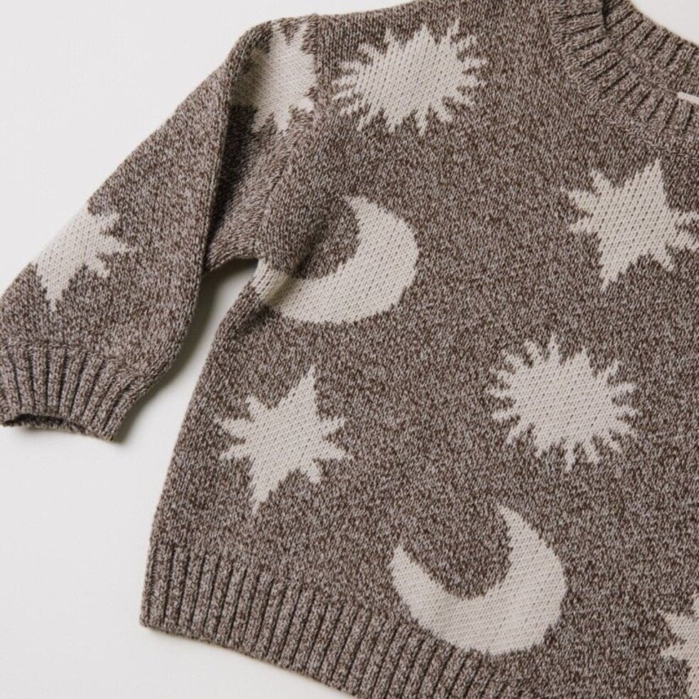 cozmo moon star knit sweater - mushroom