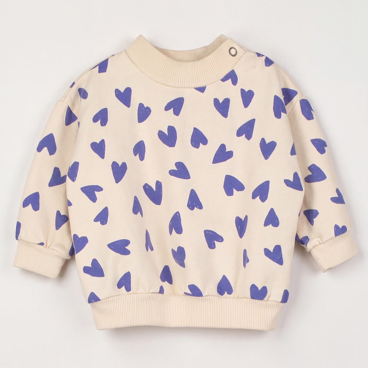 baby sweatshirt - hearts allover - cream
