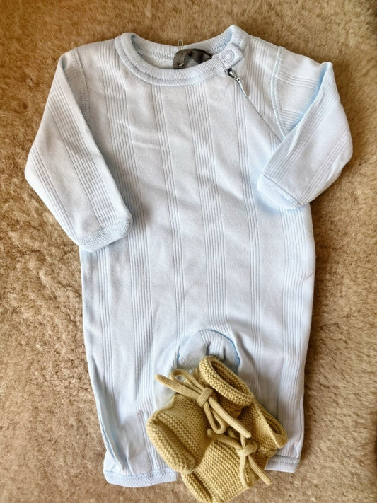 onesie met rits - light blue